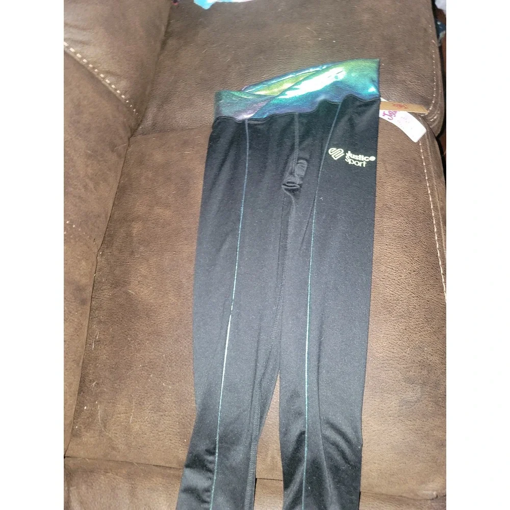 Justice sport rainbow‎ waist leggings size 10 nwt